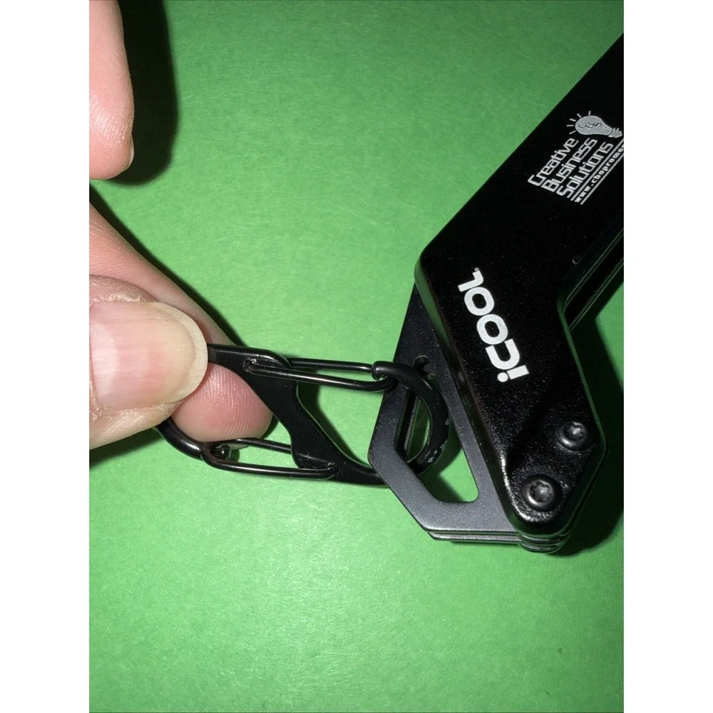 icool Black Coated Multi Tool. 3 Blades Secure Double Clip. New Promotional 5561